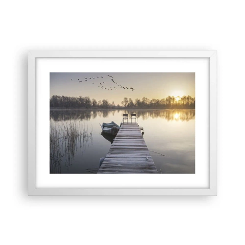 Plakát v bílém rámu - Časem se vrátím - 40x30 cm