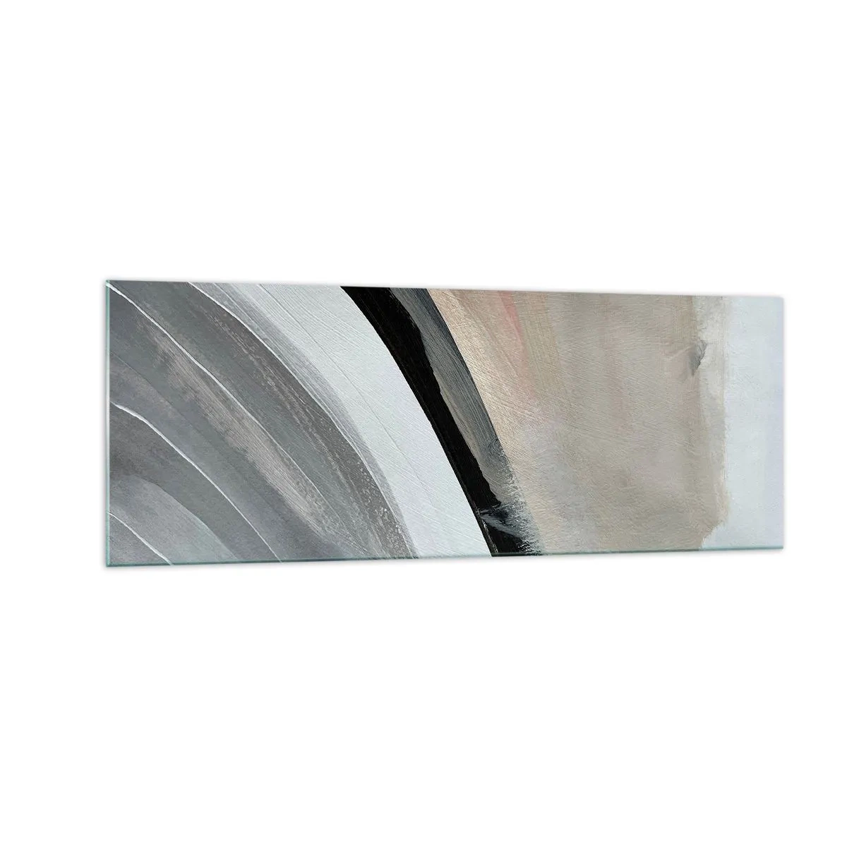 Obraz na skle - Kompozice: černý a šedý oblouk - 140x50 cm