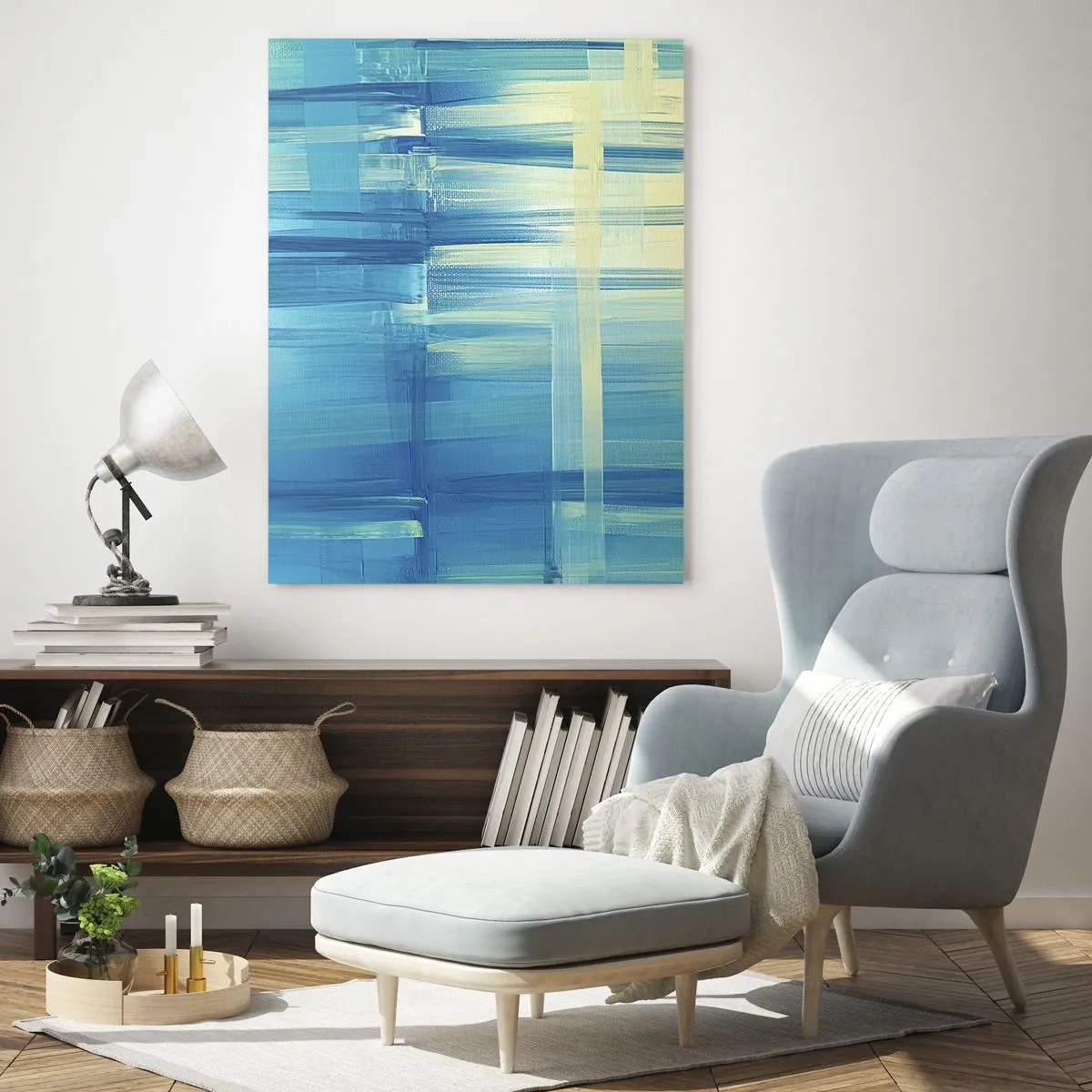 Obraz na skle - Kompozice v tyrkysu - 70x100 cm