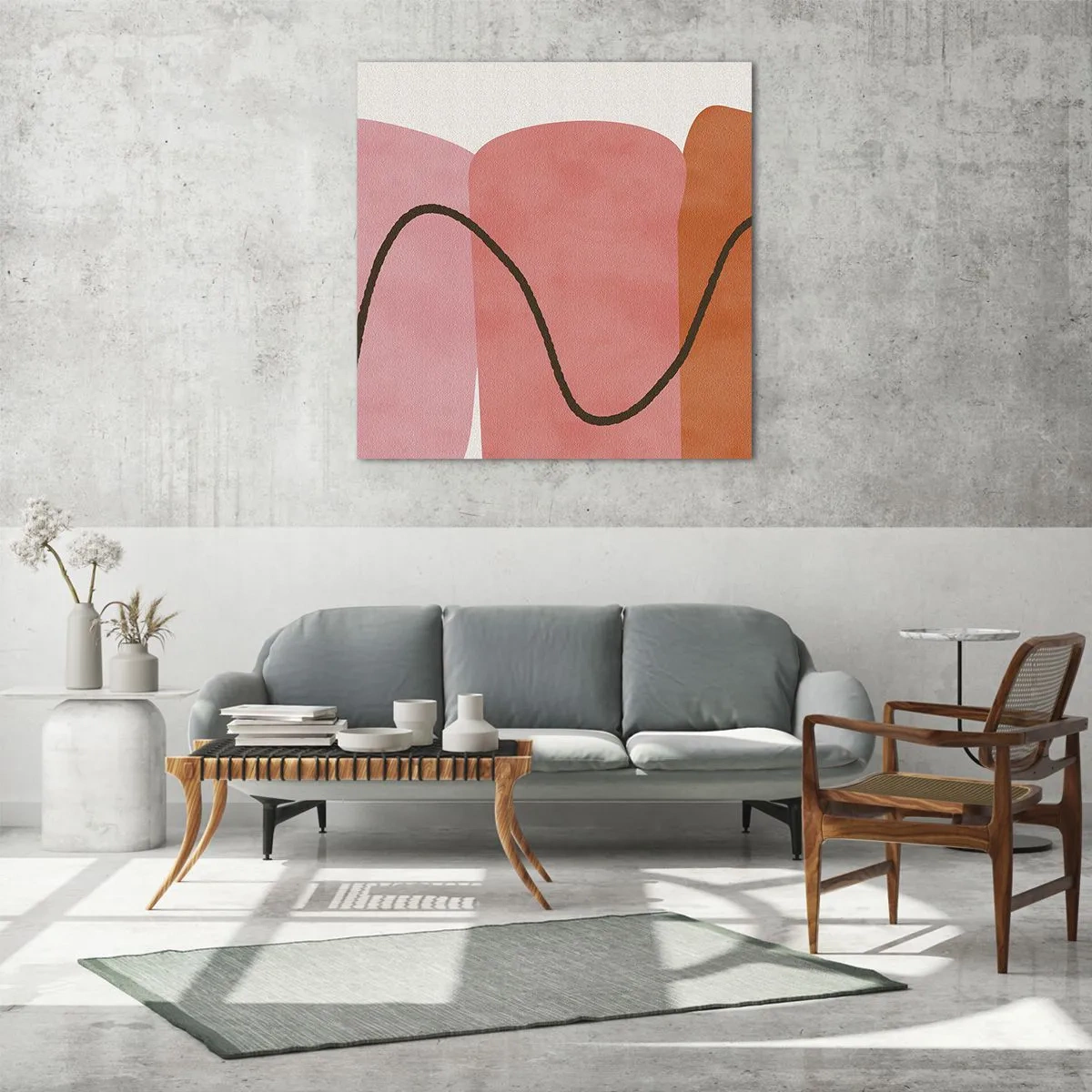 Obraz na skle - Jemný pohyb forem - 60x60 cm