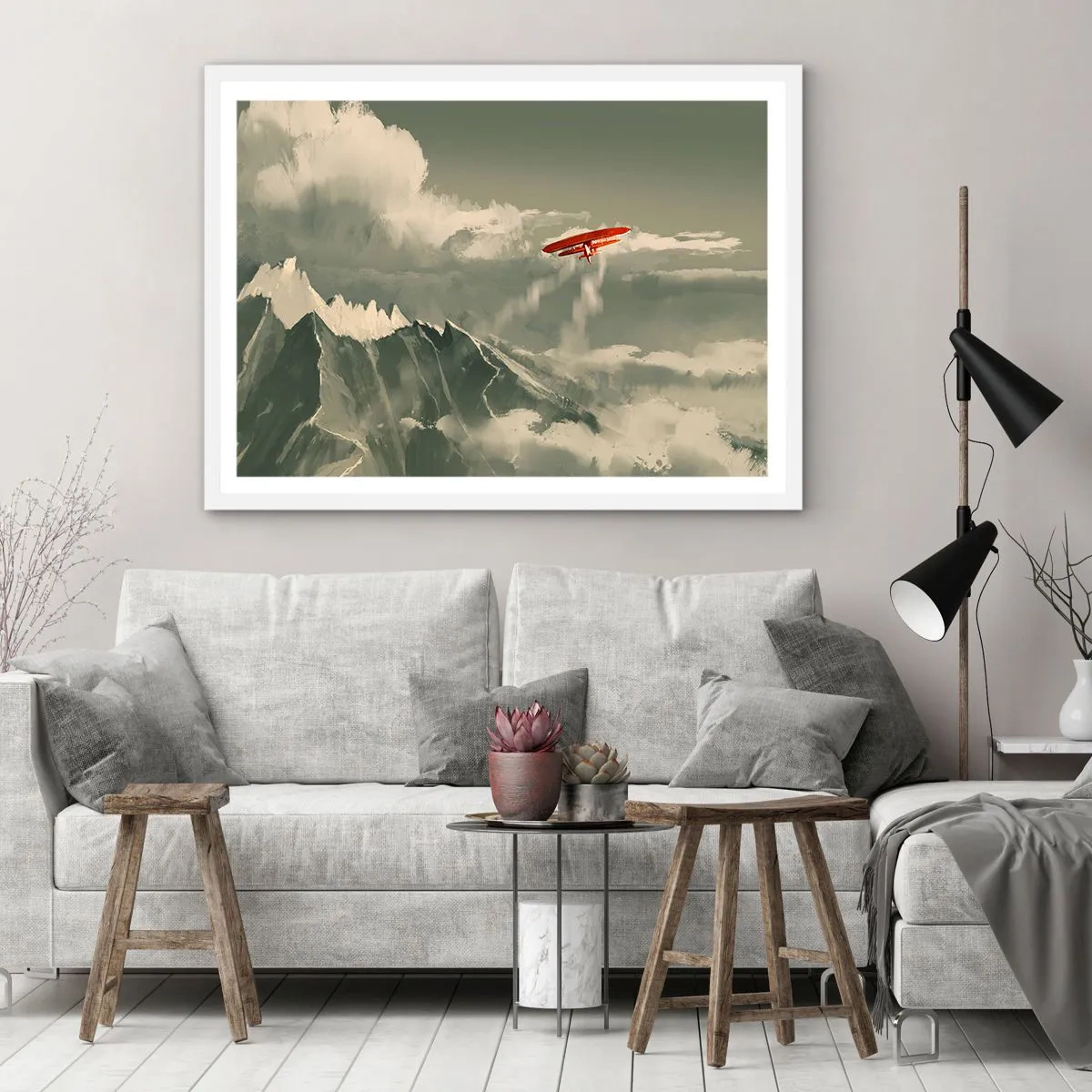 Plakát v bílém rámu - Nebojácný průkopník - 70x50 cm