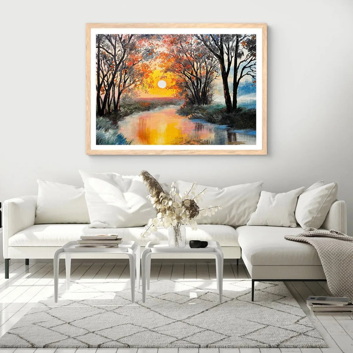 Plakát v rámu světlý dub - Podzimní nádech - 50x40 cm