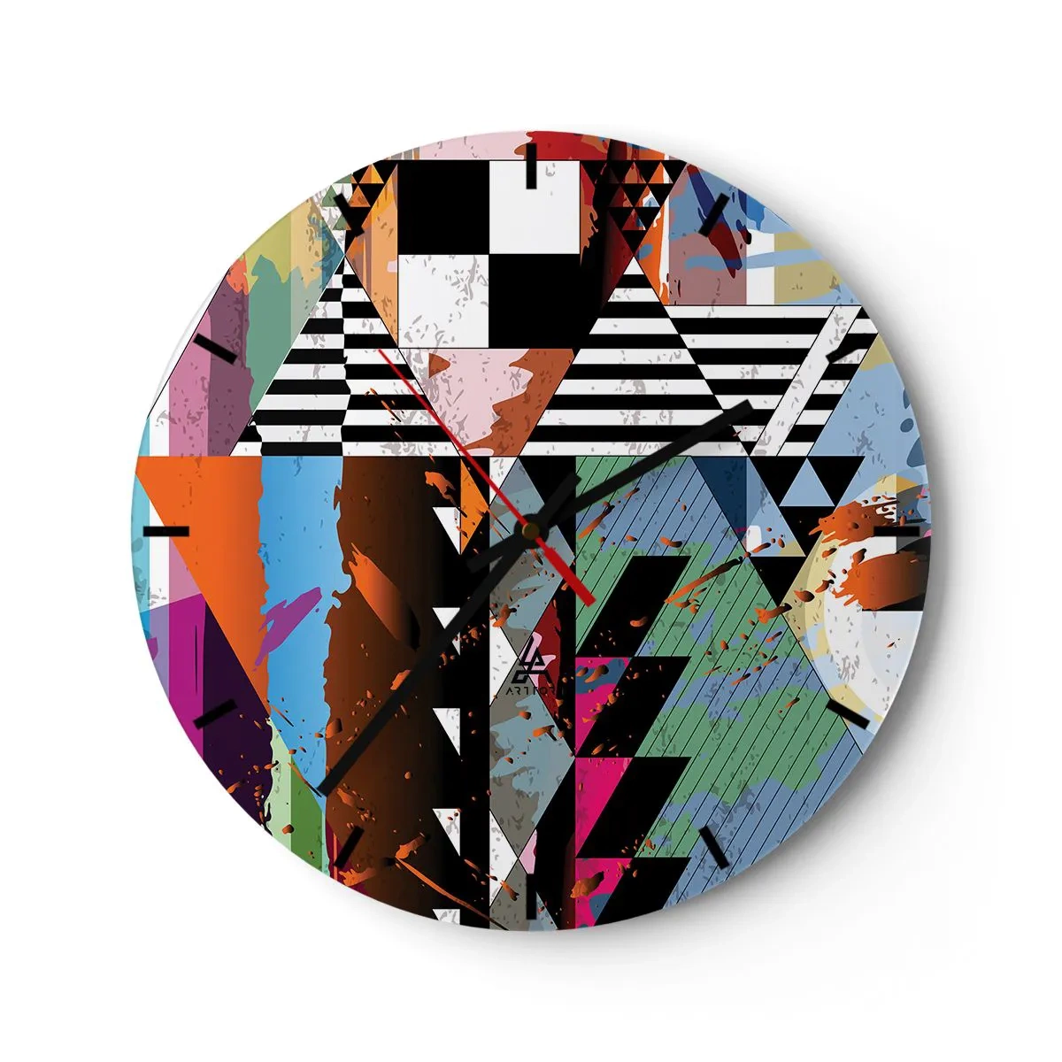 Nástěnné hodiny - Geometricky a organicky - 40x40 cm
