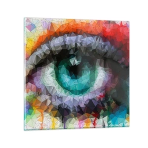 Obraz na skle - Krystalický lesk očí - 30x30 cm