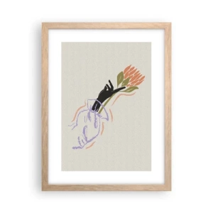 Plakát v rámu světlý dub - Sesterský dotek - 30x40 cm