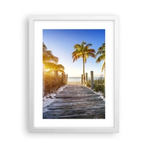 Plakát v bílém rámu - Přímo do ráje - 30x40 cm