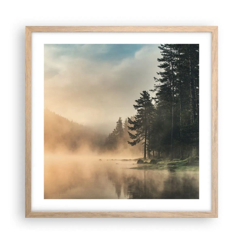 Plakát v rámu světlý dub - Zrození dne - 50x50 cm