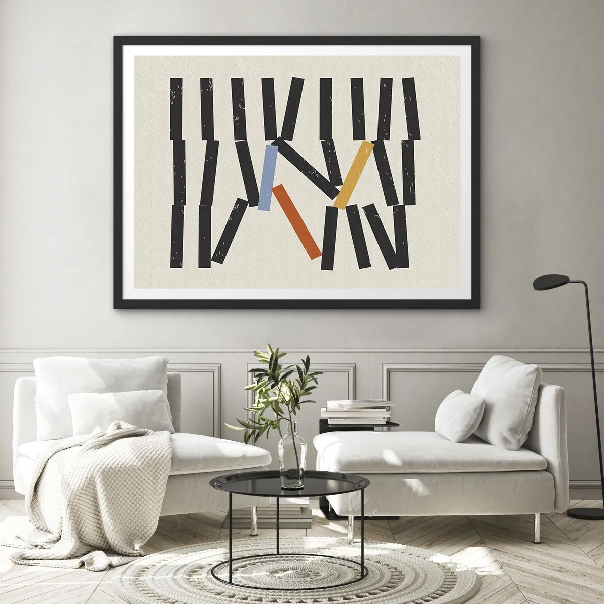 Plakát v černém rámu - Domino – kompozice - 70x50 cm