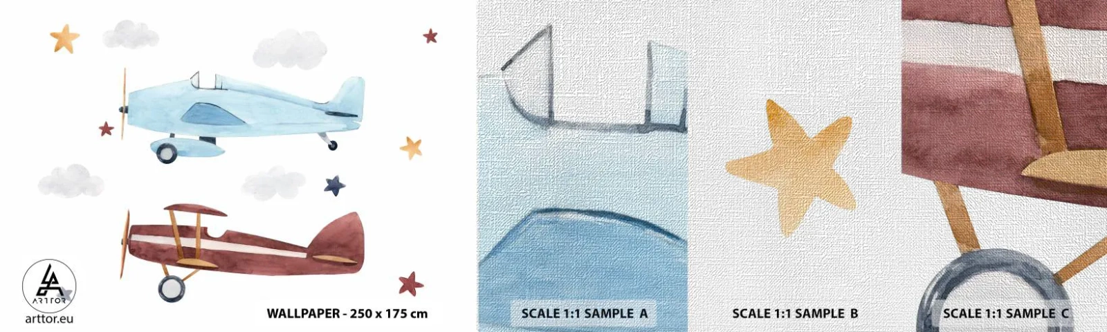 Vzor Fototapety Premium Canvas - Pane pilote, čekáme! - Letadla, Retro, Dětské - 100x30 cm