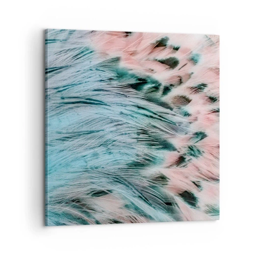 Obraz na plátně - Safírově růžové chmýří - 60x60 cm