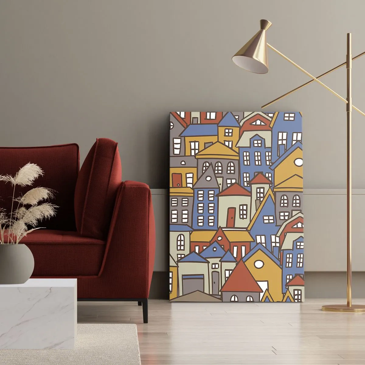 Obraz na plátně - Za domem dům - 50x70 cm