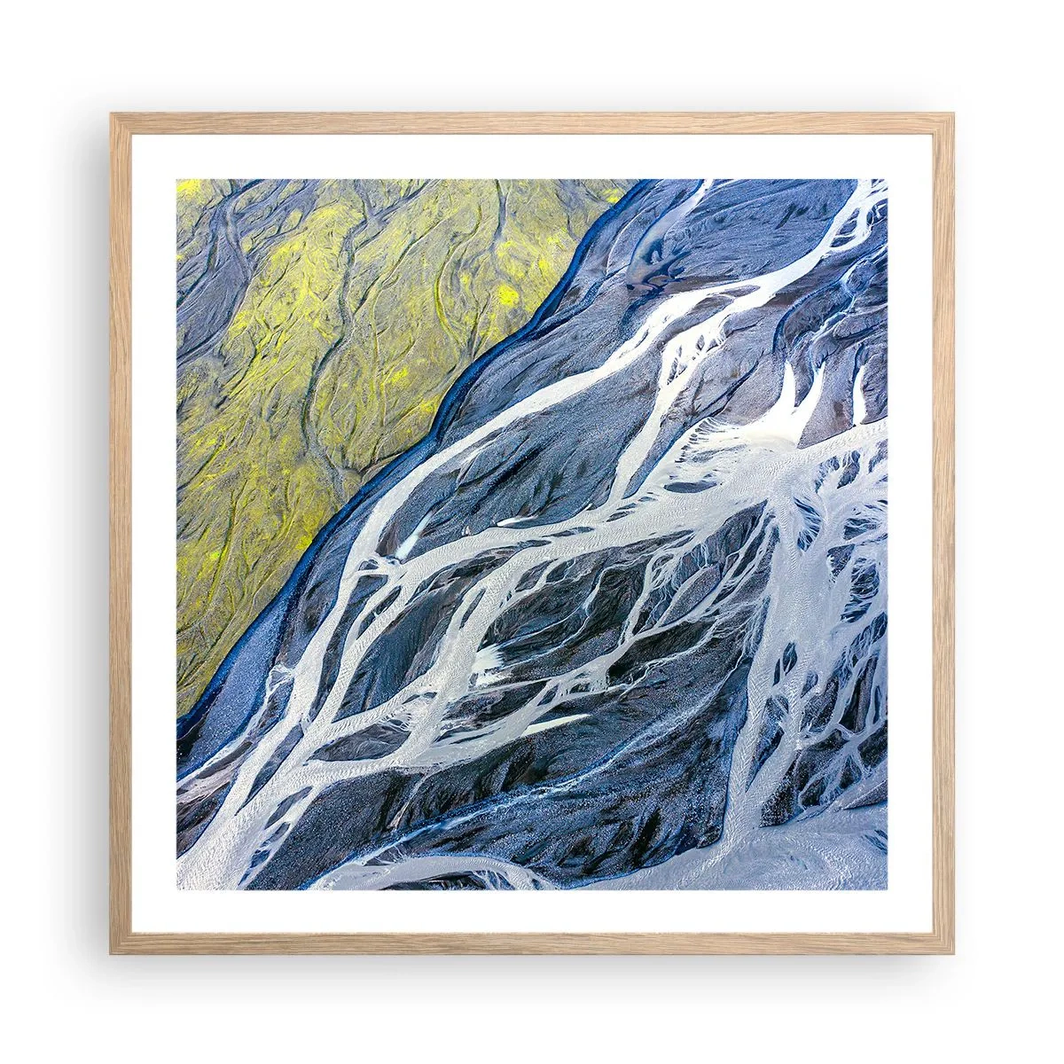 Plakát v rámu světlý dub - Jeskynní malby přírody - 60x60 cm