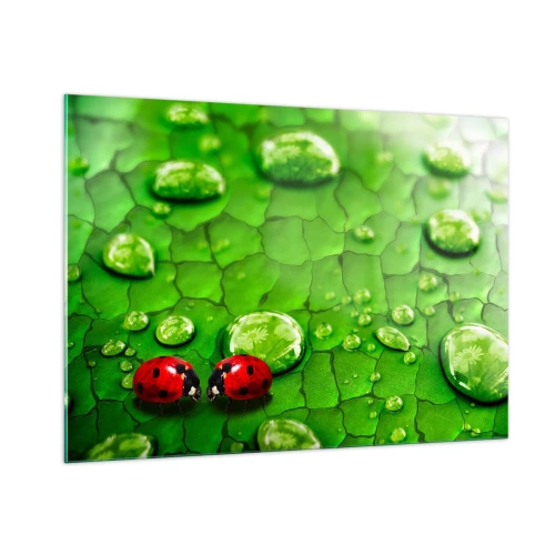 Obraz na skle - Setkání v zeleni - 100x70 cm