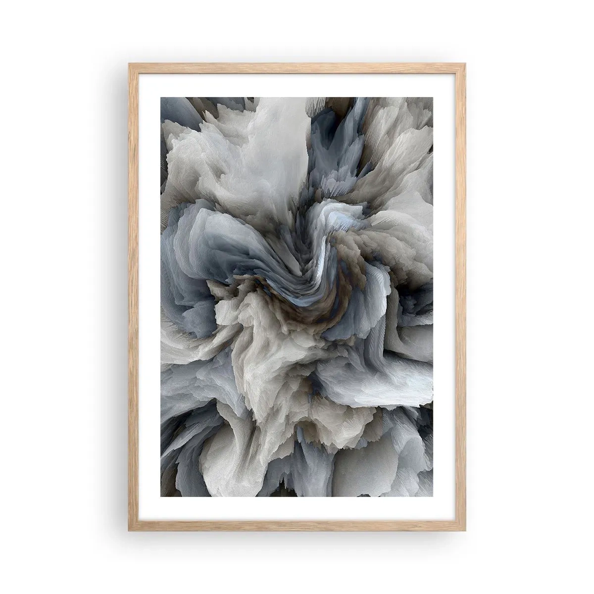 Plakát v rámu světlý dub - Kámen a květ - 50x70 cm