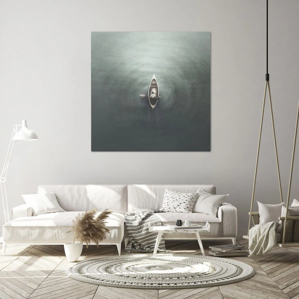 Obraz na plátně - Přes měsíční jezero - 30x30 cm