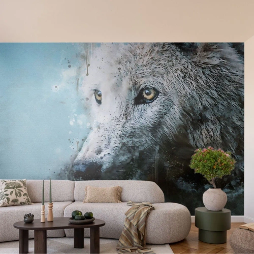 Fototapeta Samolepicí Deluxe Sticker - Seznamte se s vlčí duší - Zvířata, Vlk, Dravec - 100x70 cm
