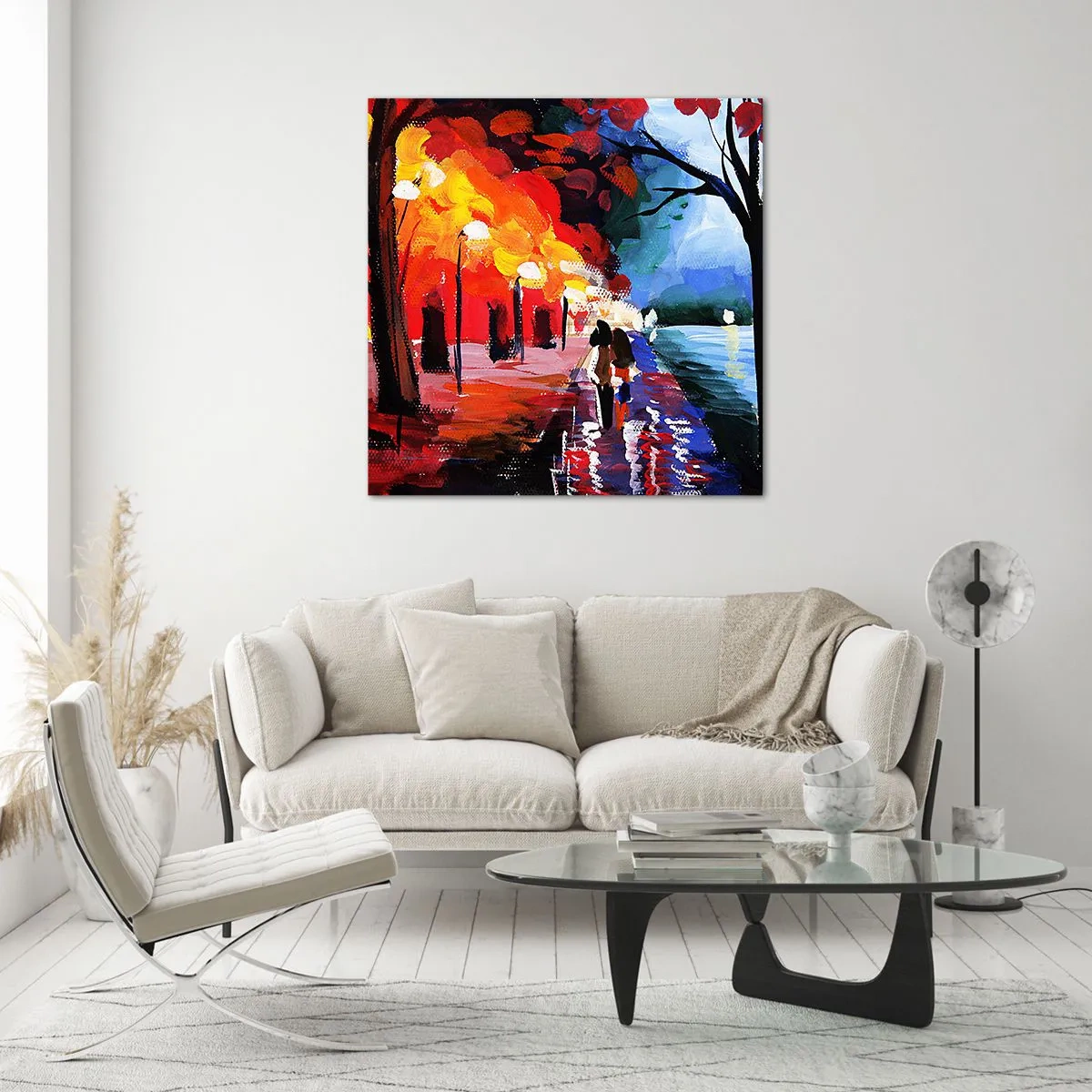 Obraz na skle - Žhavý podzim v parku - 70x70 cm