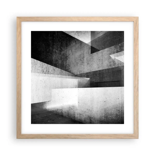 Plakát v rámu světlý dub - Struktura prostoru - 40x40 cm