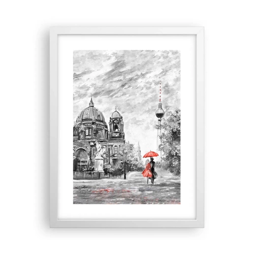 Plakát v bílém rámu - Berlínské setkání - 30x40 cm
