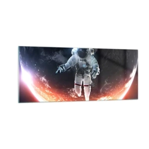 Obraz na skle - Mohu zůstat ještě chvilku? - 100x40 cm