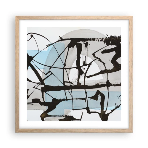 Plakát v rámu světlý dub - Přesto modrá - 50x50 cm