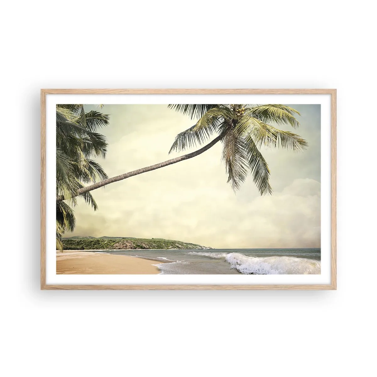 Plakát v rámu světlý dub - Tropický sen - 91x61 cm