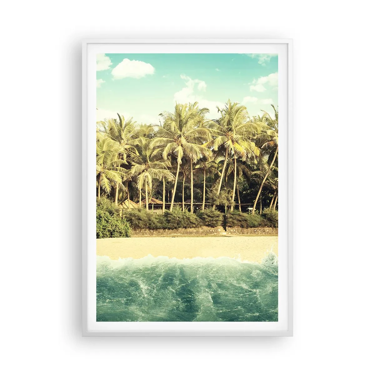 Plakát v bílém rámu - Co třeba tady? - 70x100 cm