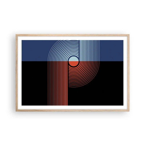 Plakát v rámu světlý dub - V geometrickém objetí - 91x61 cm