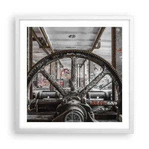 Plakát v bílém rámu - Tajný život továrny - 50x50 cm