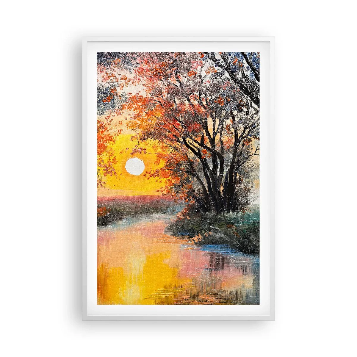Plakát v bílém rámu - Podzimní nádech - 61x91 cm