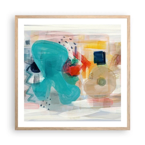 Plakát v rámu světlý dub - Barevná hra - 60x60 cm