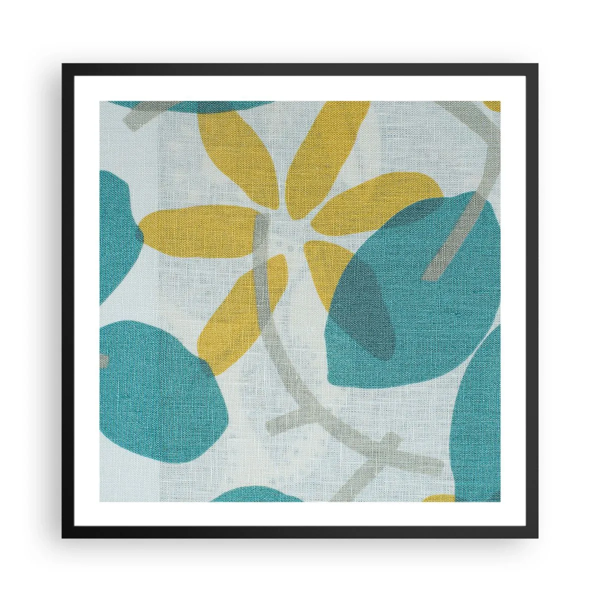 Plakát v černém rámu - Mezi azurovými listy - 60x60 cm