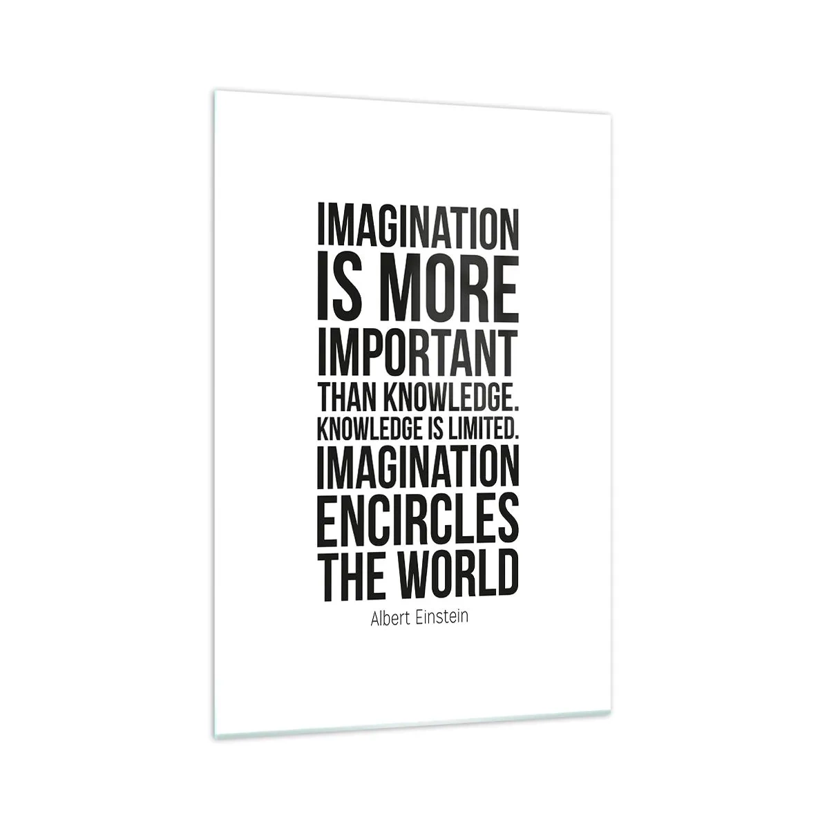 Obraz na skle - Einstein o síle představivosti - 70x100 cm