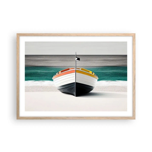 Plakát v rámu světlý dub - Na správném místě - 70x50 cm