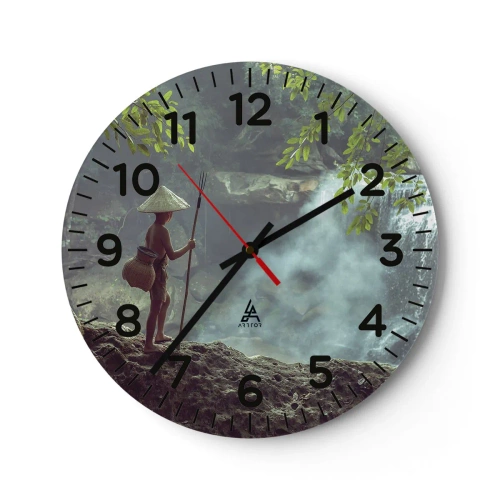 Nástěnné hodiny - Spřátelený s přírodou - 30x30 cm