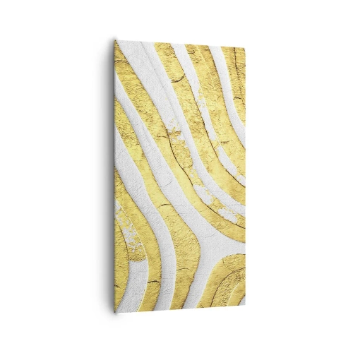 Obraz na plátně - Kompozice v bílé a zlaté - 65x120 cm