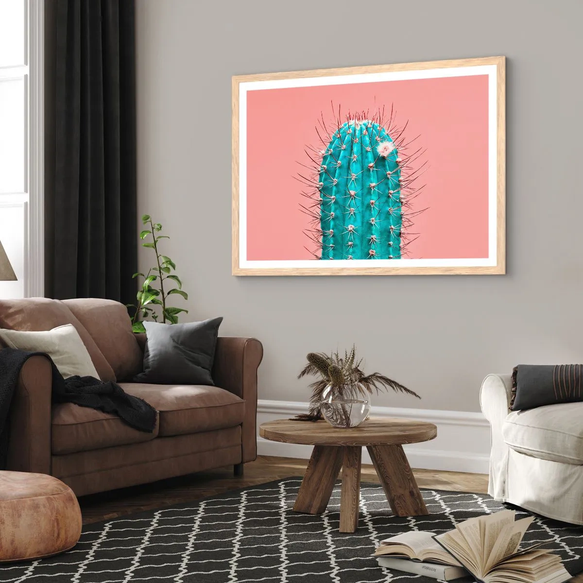 Plakát v rámu světlý dub - Jen koukej - 100x70 cm