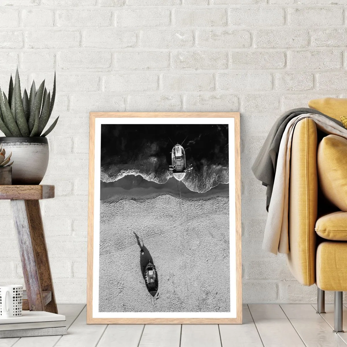Plakát v rámu světlý dub - Ještě na břehu… - 61x91 cm