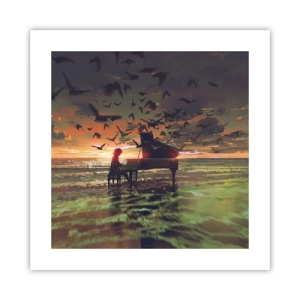 Plakát - Koncert na piano a vlny - 40x40 cm
