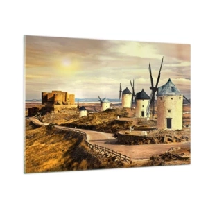 Obraz na skle - Brzy se objeví Don Quijote - 100x70 cm
