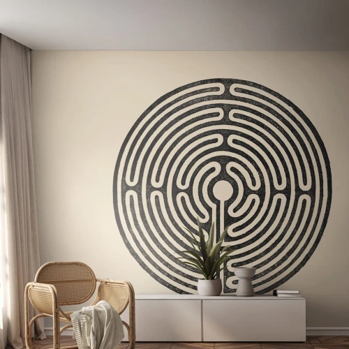 Fototapeta Premium Canvas - Tajemný řád - Bludiště, Minimalismus, Černý a bílý - 250x175 cm