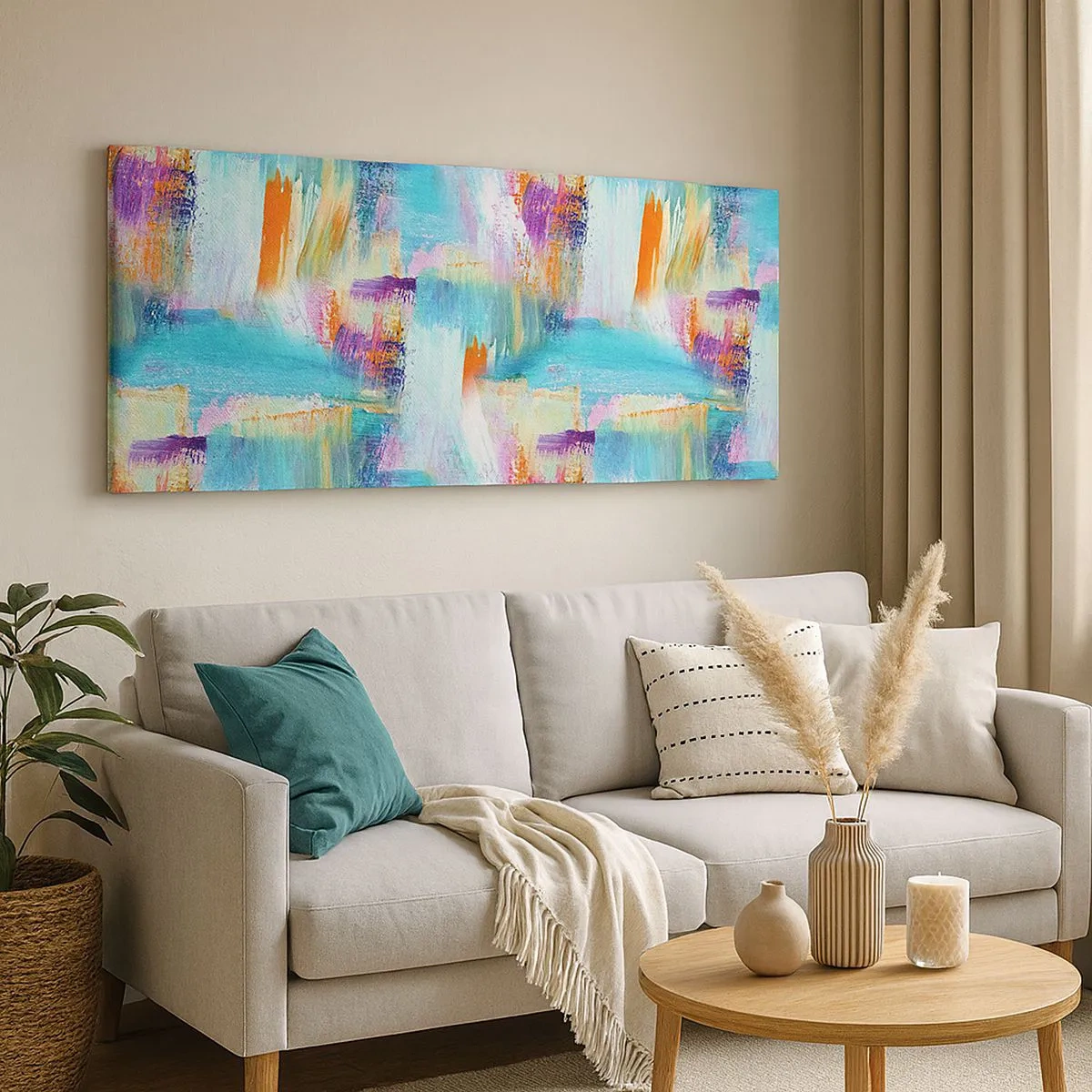 Obraz na plátně - Pohodové střídavé cákance - 100x40 cm