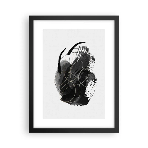 Plakát v černém rámu - Upletené z černé - 30x40 cm
