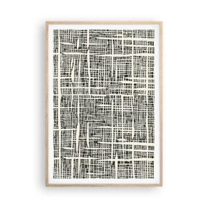 Plakát v rámu světlý dub - Tkaná kompozice - 70x100 cm