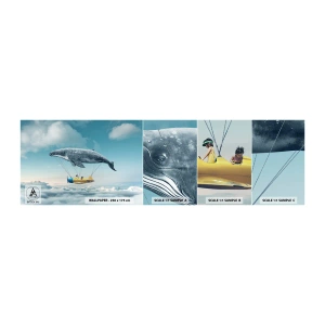 Vzor Fototapety Samolepicí Deluxe Sticker - Proč ne? - Velryba, Děti, Letadlo - 100x30 cm