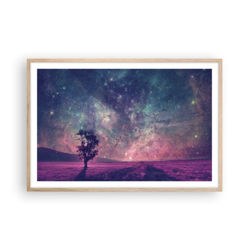Plakát v rámu světlý dub - Pod magickou oblohou - 91x61 cm