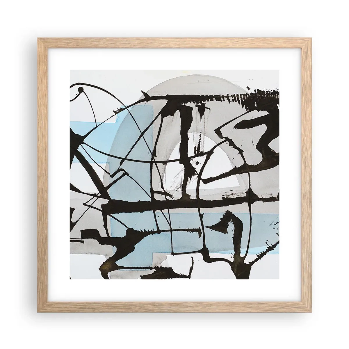 Plakát v rámu světlý dub - Přesto modrá - 40x40 cm