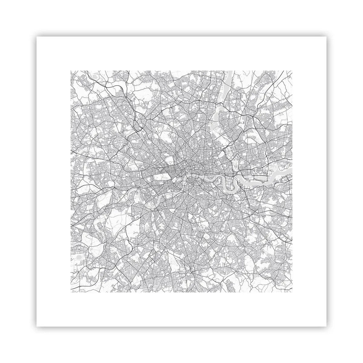 Plakát - Mapa londýnského labyrintu - 30x30 cm