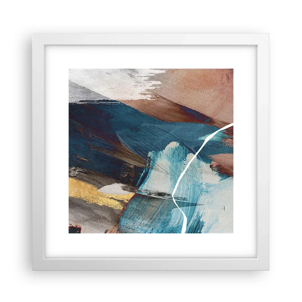 Plakát v bílém rámu - Na plno a s energií - 30x30 cm