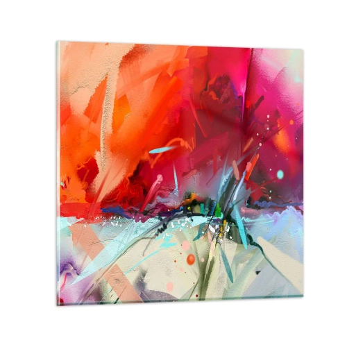 Obraz na skle - Exploze světel a barev - 30x30 cm